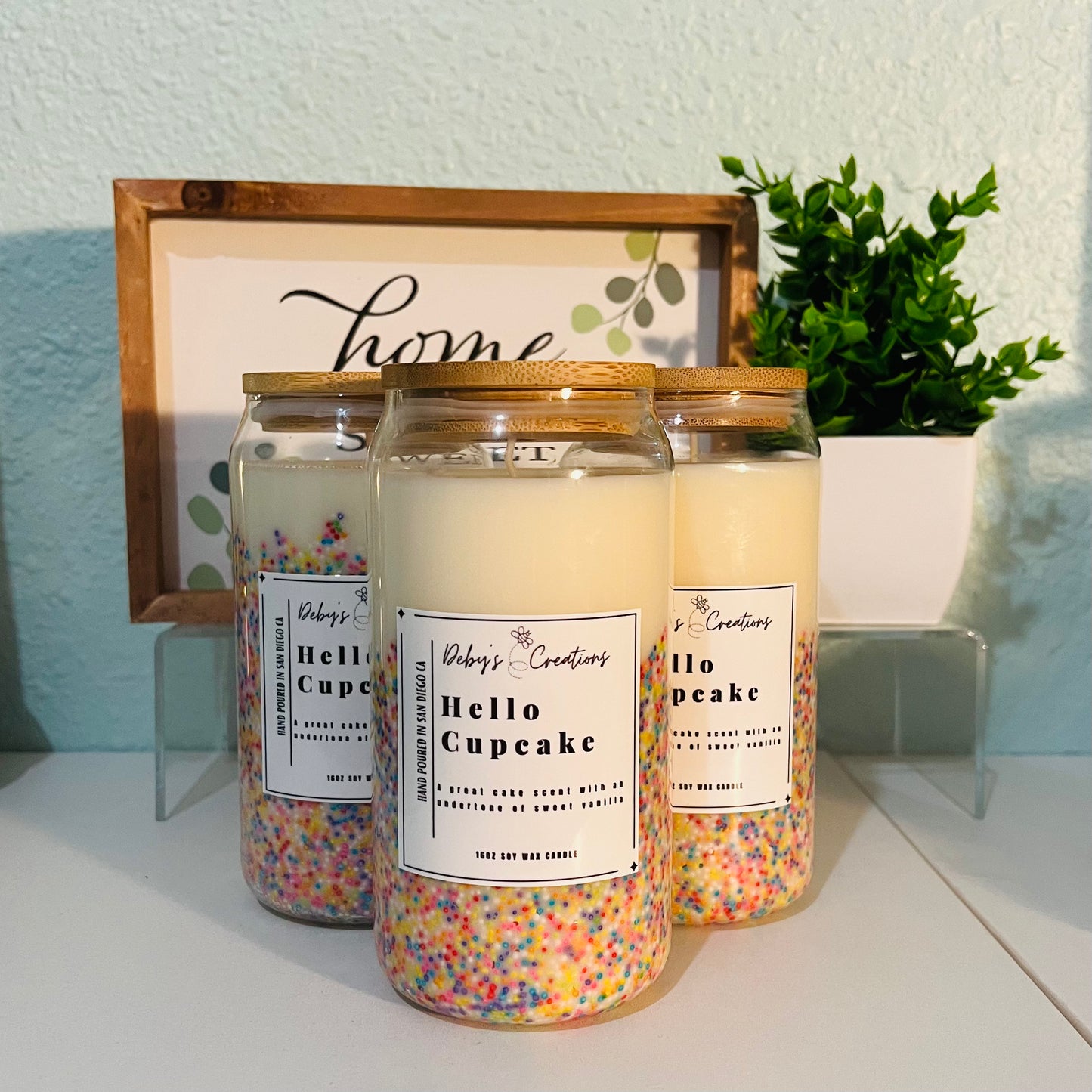Hello Cupcake Candle