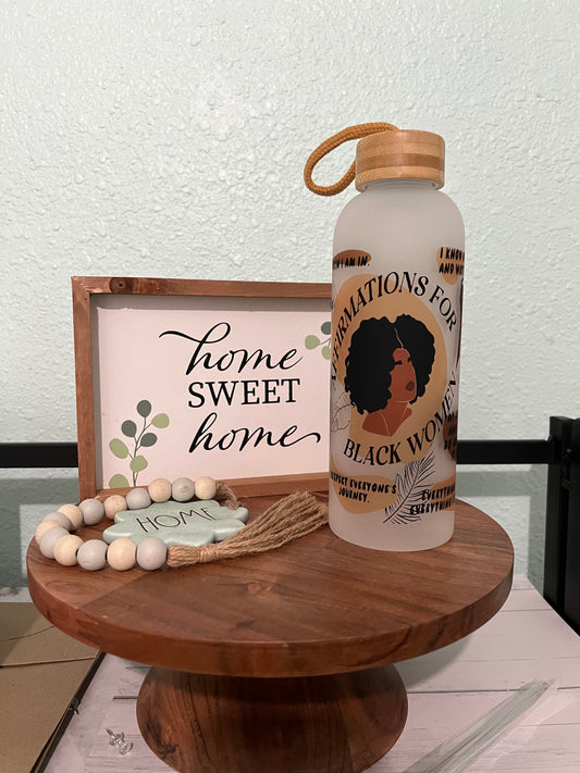 Black Woman Affirmations Water Bottle